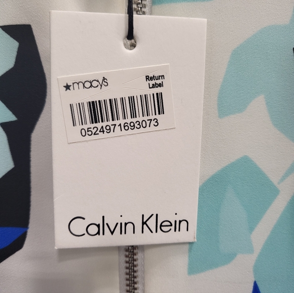 Calvin Klein Blue Green Front Zip Dress - Picture 5 of 8